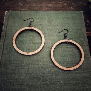 Wood Hoop Earrings Natural